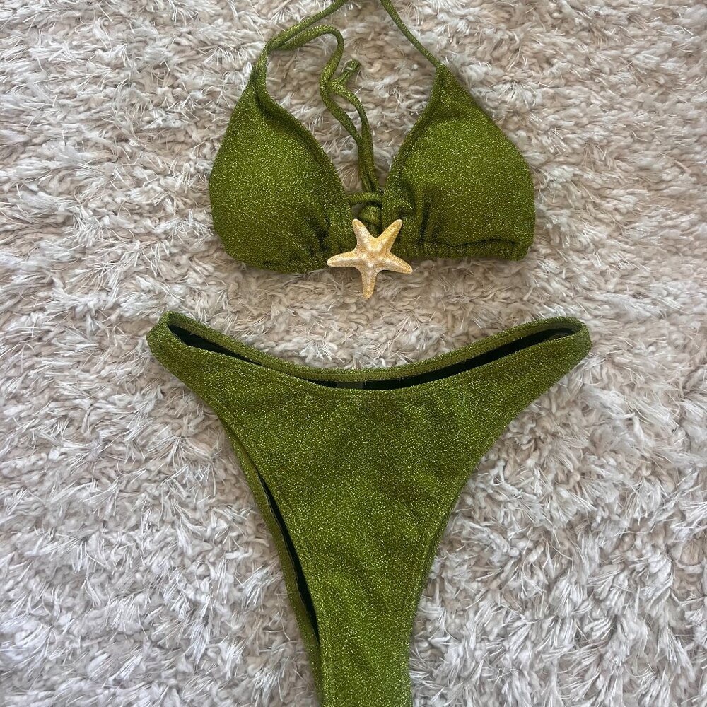 Women's Olive Green Coastal Bikini, S